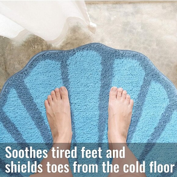 NEW  Seashell Bathroom Rugs and Mat Cute Beach Bath Mat - Picture 6 of 9